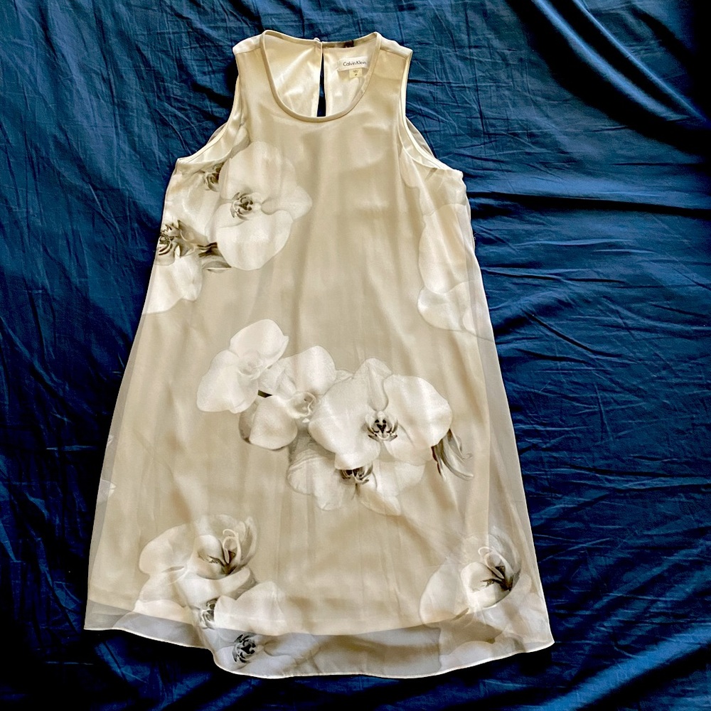 Floral Calvin Klein Sleeveless Dress - 6P